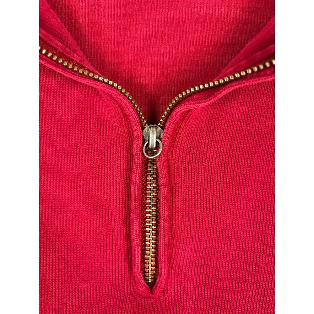 Vintage Polo Ralph Lauren Quarter-Zip Pullover Sweater 3XLT Red Cotton Tall